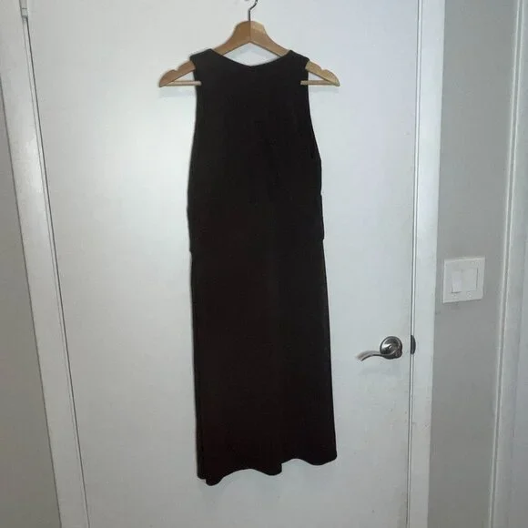 Celine Womens Brown Sleeveless V-Neck Mini Dress Size 44 - Picture 7 of 11